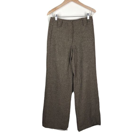 Soft Surroundings Tweed Wide Leg Trouser Pants Size 4 Textured Brown & Black - Picture 1 of 5
